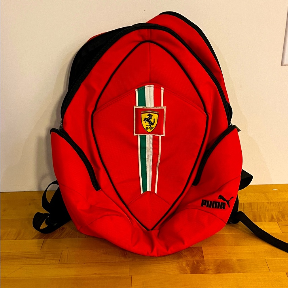 Ferrari Puma Red and Black Backpack with Logo